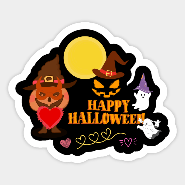 Happy Halloween T-shirt Sticker by DakhaShop